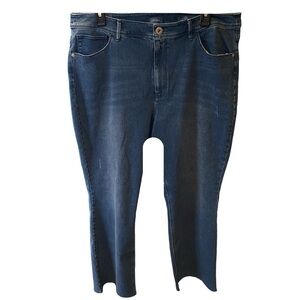 J Jill Kick Flare Raw Hem Ankle Jeans Dark Waverly Wash Womens Plus Size 16 NWT